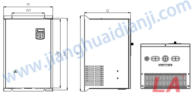 LD350系列通用矢量變頻器外形及安裝尺寸圖 - 六安江淮電機(jī)有限公司