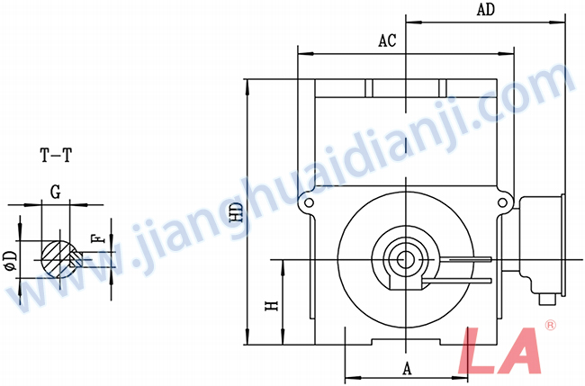 YHP系列磨煤機用高壓三相異步電動機安裝尺寸圖(IP54、IP55 6KV) - 六安江淮電機有限公司