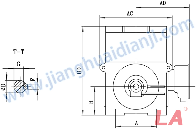 YHP系列磨煤機用高壓三相異步電動機安裝尺寸圖(IP54、IP55 10KV) - 六安江淮電機有限公司