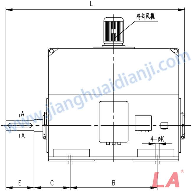 YP系列高壓變頻調(diào)速三相異步電動(dòng)機(jī)安裝尺寸圖(IP54、IP55 6KV) - 六安江淮電機(jī)有限公司