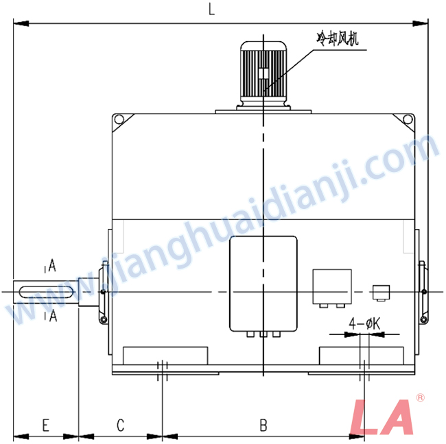 YP系列高壓變頻調(diào)速三相異步電動(dòng)機(jī)安裝尺寸圖(IP54、IP55 10KV) - 六安江淮電機(jī)有限公司