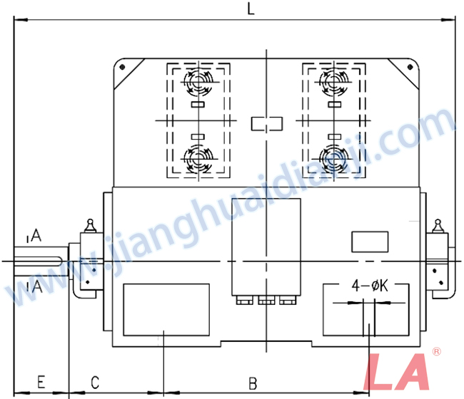 YKS系列大型高壓三相異步電動機外形及安裝尺寸圖(YKS710-1000 IP44、IP54、IP55) - 六安江淮電機有限公司